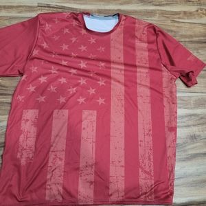 Back Home Mens Red Patriotic American Flag Military Americana Shirt Veteran XL